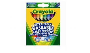 8 Large Washable Wax Crayons Box